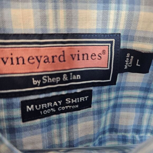Vineyard Vines Murray Shirt 100% Cotton Long Sleeve Button Down Plaid Shirt Mens - Picture 2 of 3